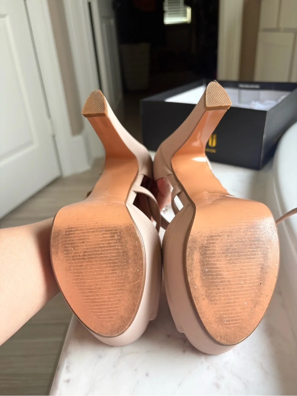 Platform Peep Toe Heels Size 8